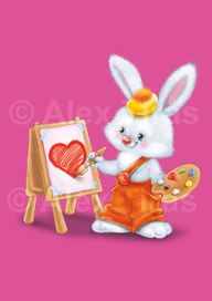 заяц художник