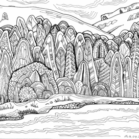 Просили нарисуть косулю... Хотелось пошалить акварелью... Алтай, оннако получился...