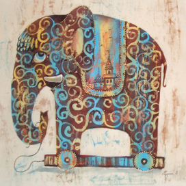 Винтажный слоник "Шоколад"