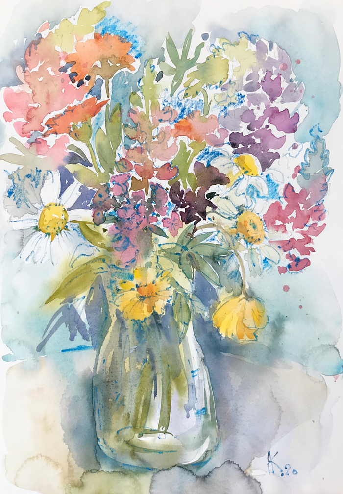 Букет с ромашками 