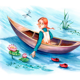 Одна в лодочке