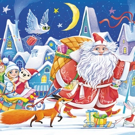 Новогодняя иллюстрация (городок)