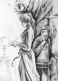 Эскиз к иллюстрации к книге Станкевича,,Последний из Меллупов,,