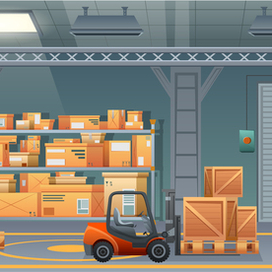 Склад в стиле картун