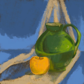 Натюрморт с яблоком