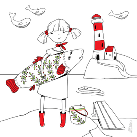 девочка-рыбачка