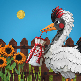 Иллюстрация к белорусской народной сказке "Из рога всего много"