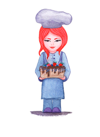 Девушка с тортом