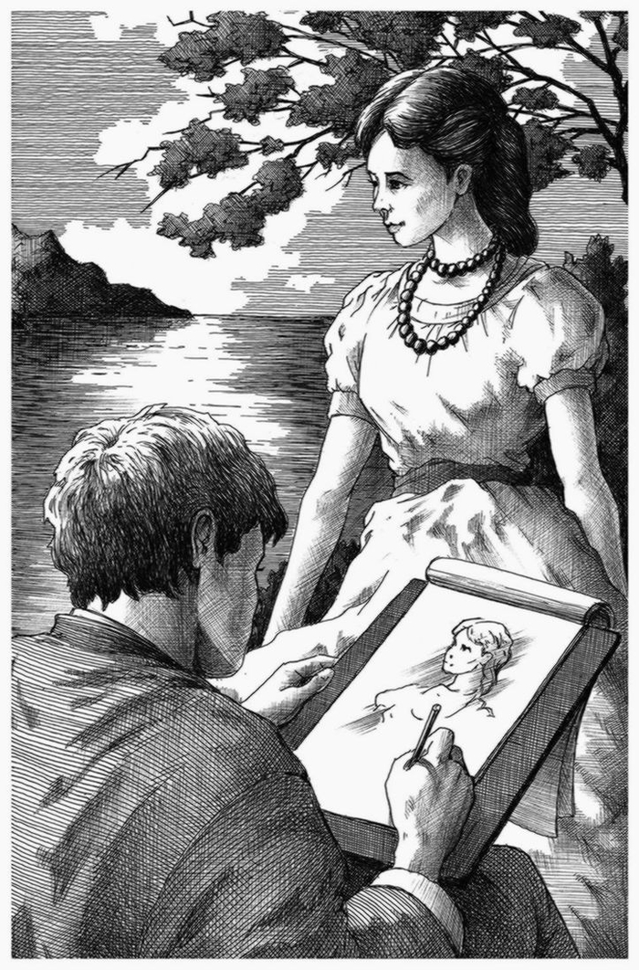 Софья позирует Густаву