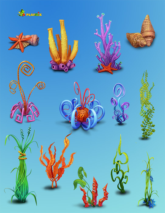 Предметы для Playrix - водоросли