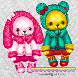 Плюшевый мишка и зайка