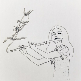 girl with flute