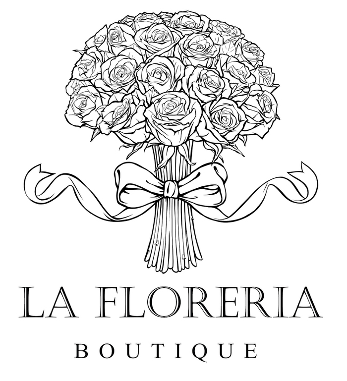 Эмблема цветочного бутика La Floreria. Монохромный вариант
