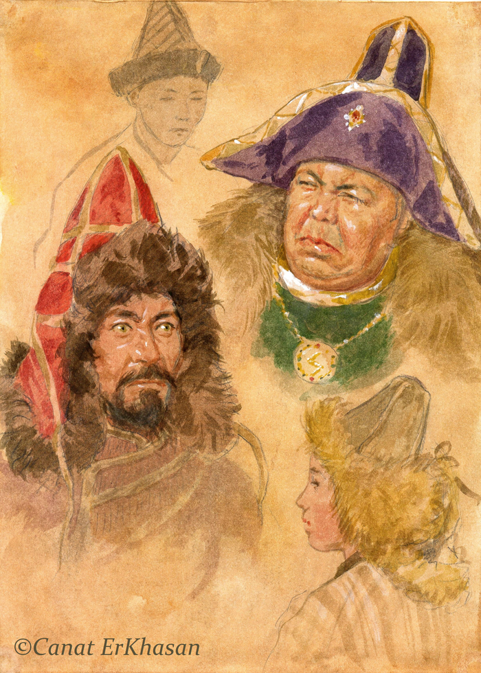 Наброски. Поиск персонажей. 17 х 27 см.