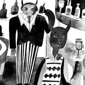 Иллюстрации в технике трафарет