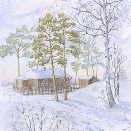 Старая бревенчатая школа