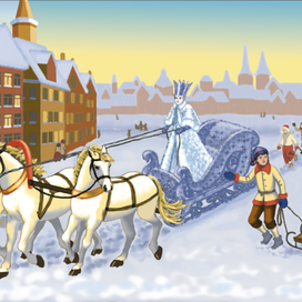 Снежная королева едет по городу