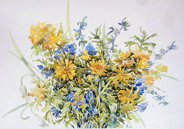 Увядший весенний букет