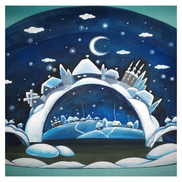 Эскиз сцены "Ночь перед Рождеством"