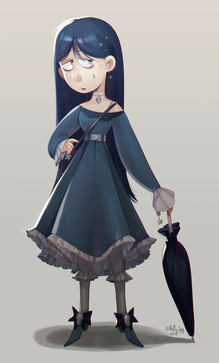 девушка в синем