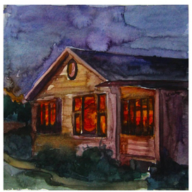 Дом и закат