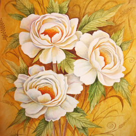 Эскиз для открытки. Пионы