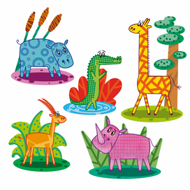 Яркие животные для детских сказок