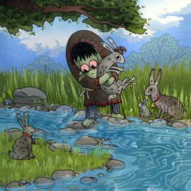 Зайцы с рекой поссорились