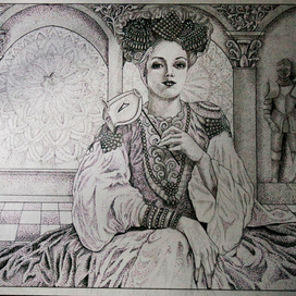 Картина "Карнавал" в технике "пуантализм" 