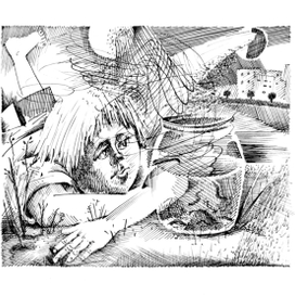 журнальная иллюстрация ( "Жизнь в банке")