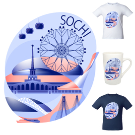 Иллюстрация для конкурса принтов с символикой Сочи