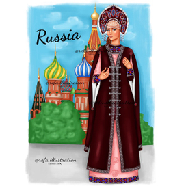 russian girl illustration