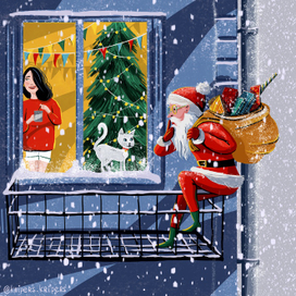 Кот и дед мороз