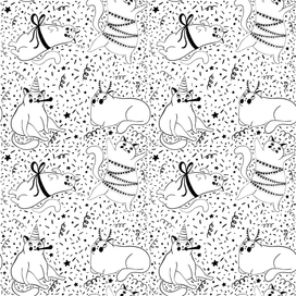 Новогодний паттерн коты