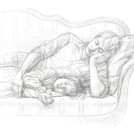 Иллюстрация к повести Луизы Мэй Олкотт "Маленькие женщины замужем"