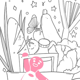 Раскраска для проекта "Ужин дома". 