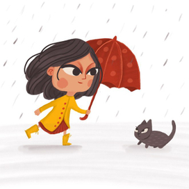 Girl and cat