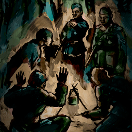 Иллюстрация к рассказу П.Кузнецова "По волчьему следу"