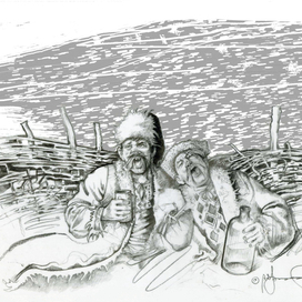 Ескіз іллюстраціі до повісті Миколи Гоголя "Ніч перед Різдвом" . 2016 рік. Авторська робота 