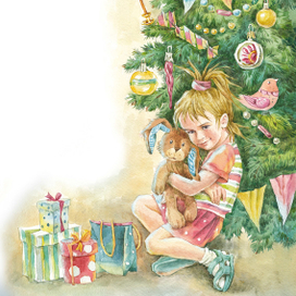 Ёлка. Иллюстрация к детскому стихотворению.