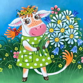 Рыжуля с ромашками