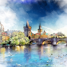 Прага. Вечер