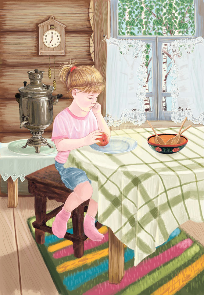 Да-а уж! Блюдце - не смартфон! Катись - катись, яблочко...