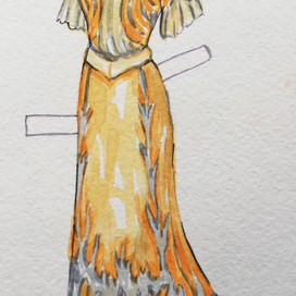 Бумажная кукла с платьями по эскизам Н.Ламановой