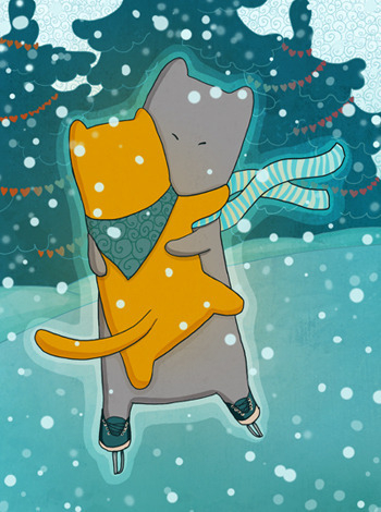 коты на коньках