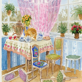 Рыжик чудит.