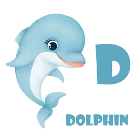 Дельфин, алфавит для детей