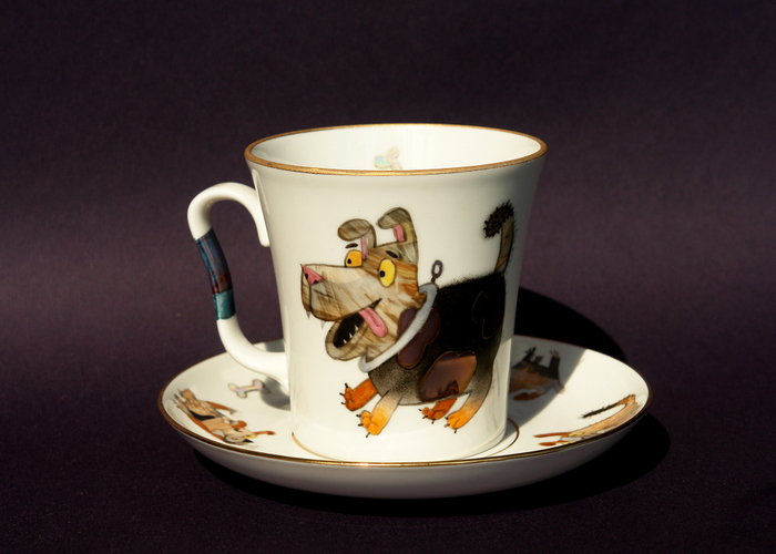 Бокал с блюдцем "Друзья" Императорский фарфоровый завод