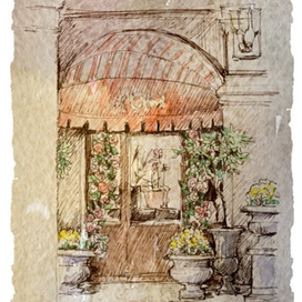 Витрина цветочного магазина, скетч