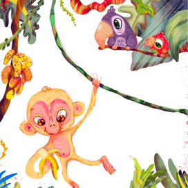 Детская иллюстрации джунгли 